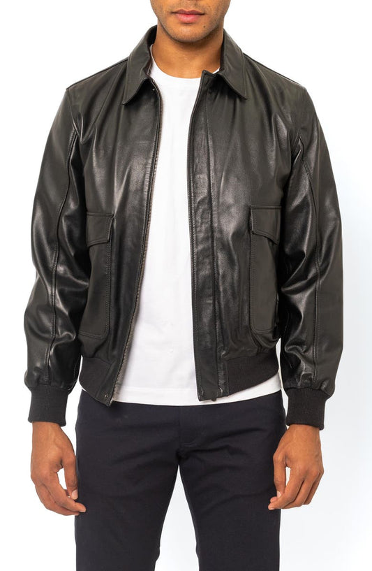 Leather Bomber Jacket