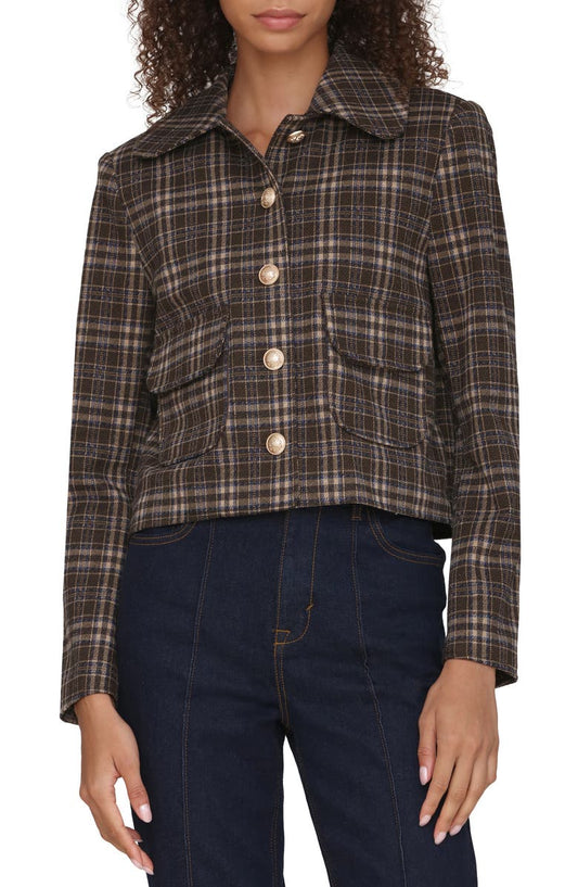 Plaid Crop Jacket
