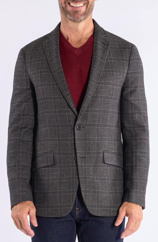 Windowpane Knit Sport Coat (Regular, Short & Long)