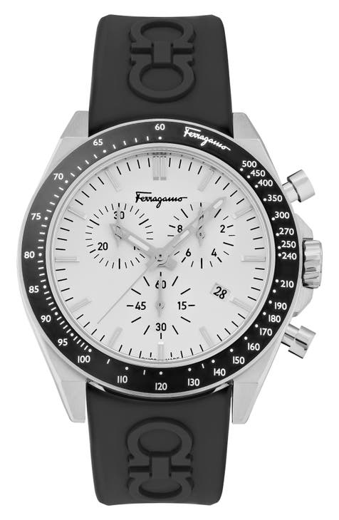 Reloj cronógrafo con correa de silicona, 43 mm