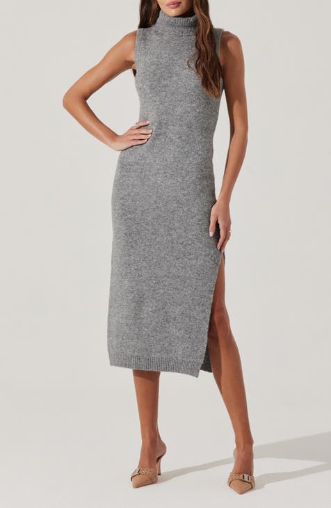 Vestido tipo suéter con cuello alto sin mangas