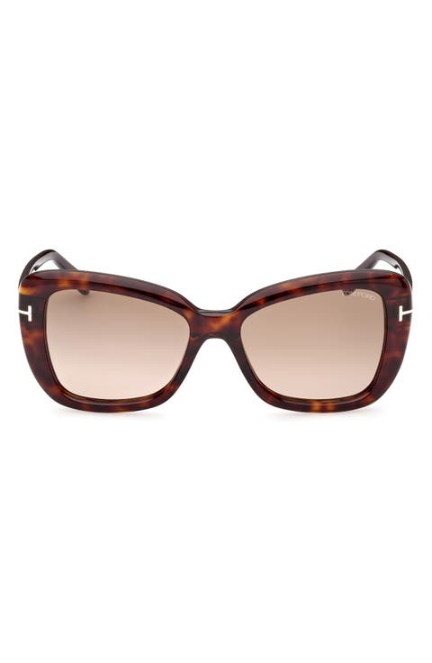 Maeve 55mm Gradient Polarized Butterfly Sunglasses