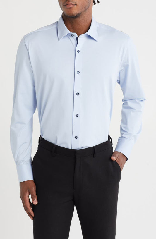 Tailored Fit Solid Cotton Dress Shirt