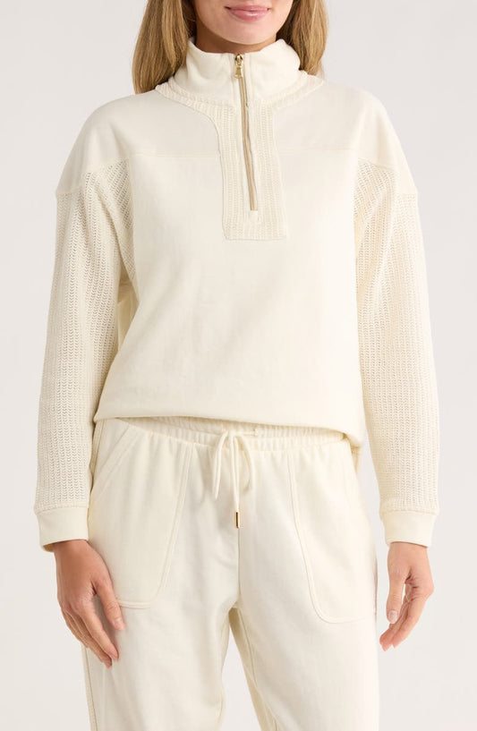 Seamed Quarter Zip Pullover