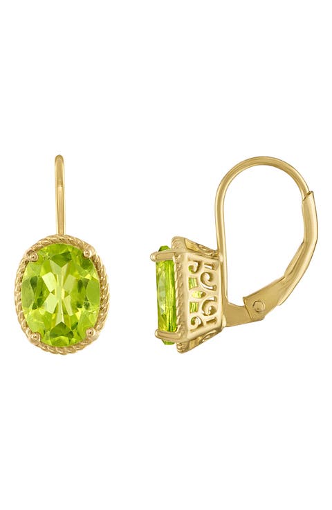 Oval-Cut Peridot Drop Earrings