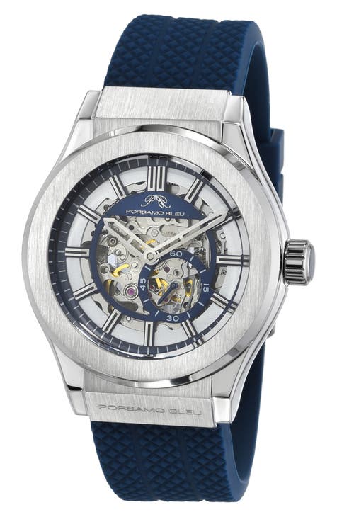 Reloj automático Cruz de silicona, 45 mm