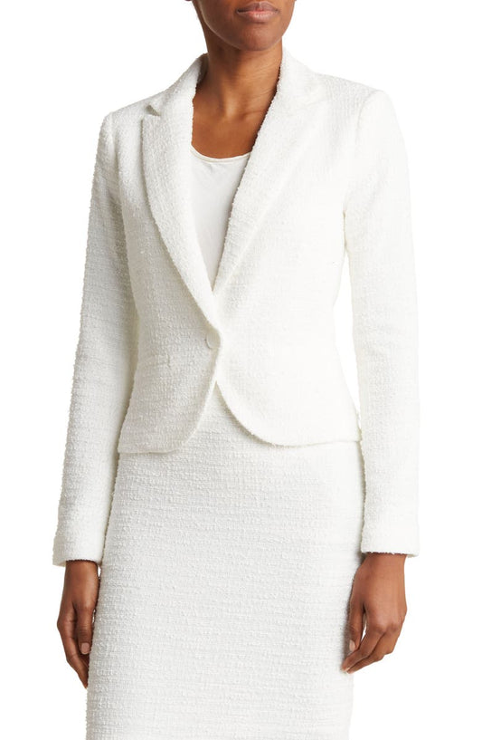 Bouclé Tweed Knit Blazer
