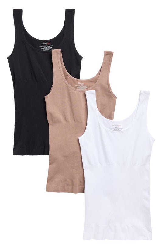 Assorted 3-Pack Seamless Rib Shaping Tanks