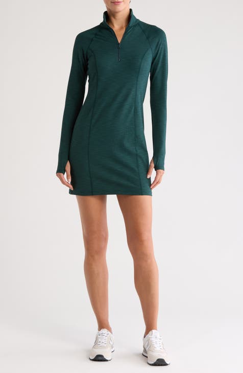 Vestido corto de canalé de manga larga Westside