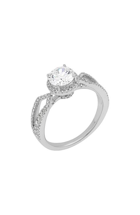Anillo de compromiso CZ y diamante - 0,45 ctw (Exclusivo Nordstrom)