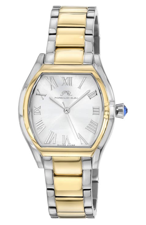 Reloj Celine de pulsera de acero inoxidable bicolor para mujer, 33,5 mm