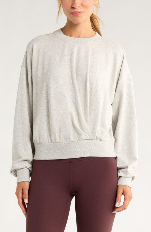 Luxe Terry Pleated Pullover