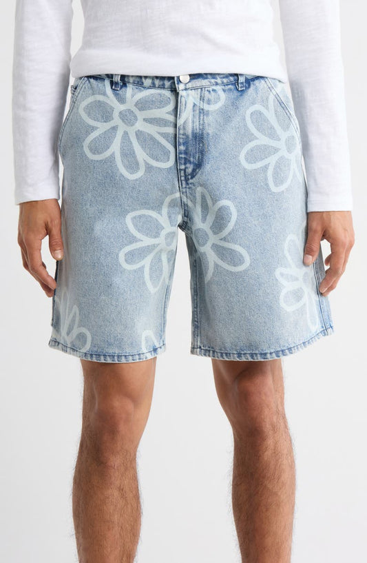 Daisy Denim Carpenter Shorts (Authentic Light Wash)