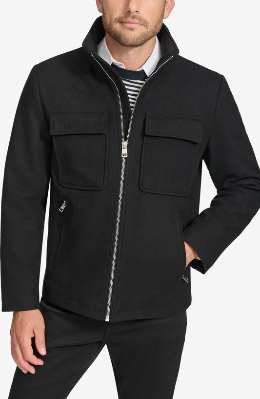 Four Pocket Wool Blend Jacket