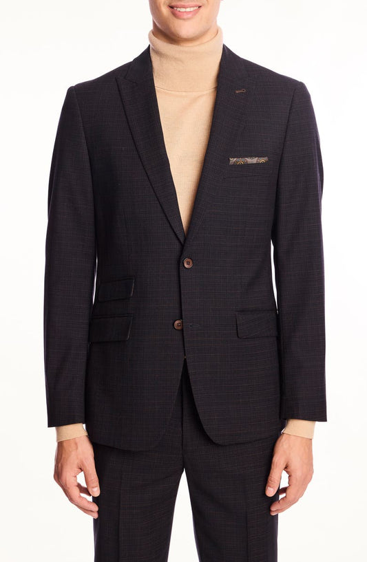 Ashton Slim Fit Brown Plaid Blazer (Regular & Big)