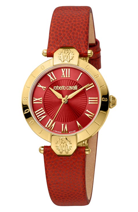 Reloj de cuarzo suizo con correa de piel, 30 mm