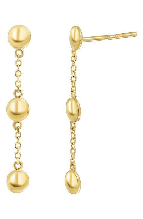 14K Gold Mykonos Chain Drop Earrings