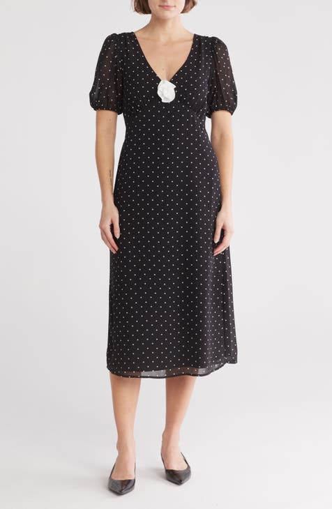 Vestido rosetón de lunares