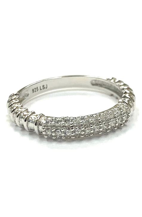 Anillo de plata de ley con pavé de circonitas - Talla 7