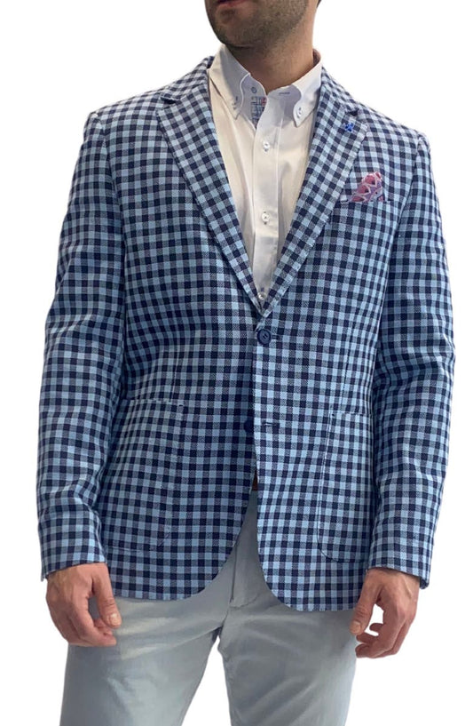 Blue Textured Check Sportcoat