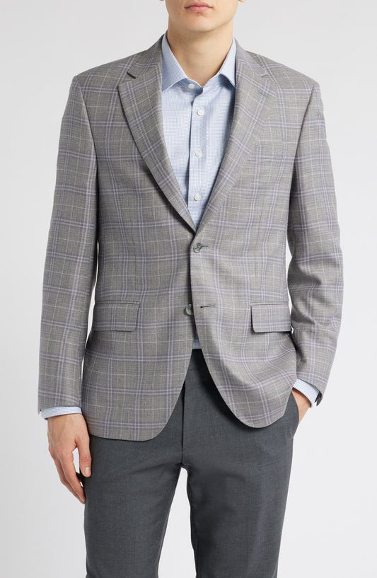Flynn Classic Fit Plaid Wool Sport Coat (Regular & Big)