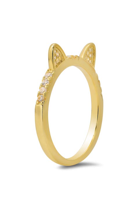 Anillo CZ Pavé Gatito