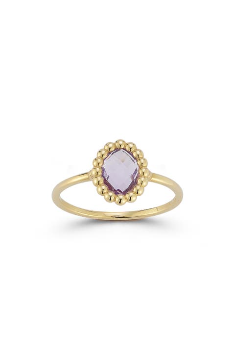 14K Gold Amethyst Ring