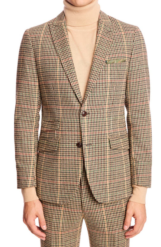 Ashton Slim Fit Houndstooth Plaid Wool Blend Blazer (Regular & Big)