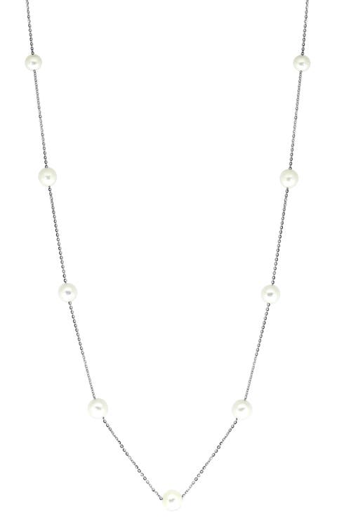 Sterling Silver & 6-7mm Cultured Freshwater Pearl Necklace