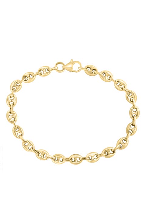 14K Gold Plated Sterling Silver Mariner Chain Bracelet