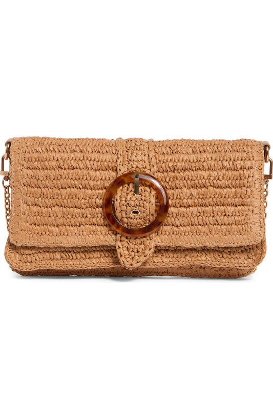 Bailee Woven Raffia Clutch