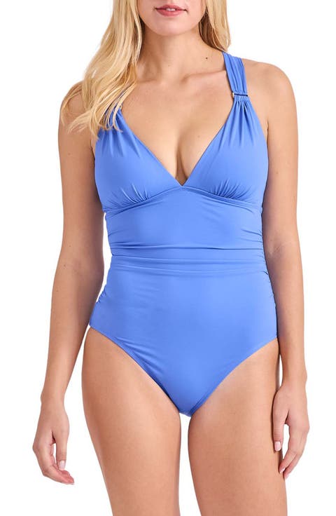 Lace-Up Back One-Piece Swimsuit