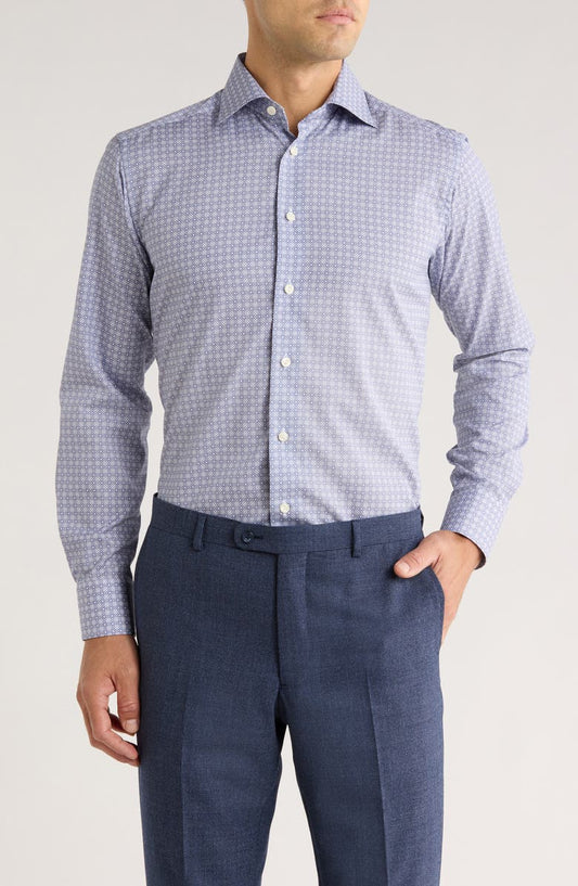 Geometric Print Slim Fit Dress Shirt