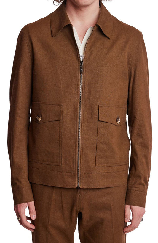 Milo Slim Fit Linen Blend Bomber Jacket