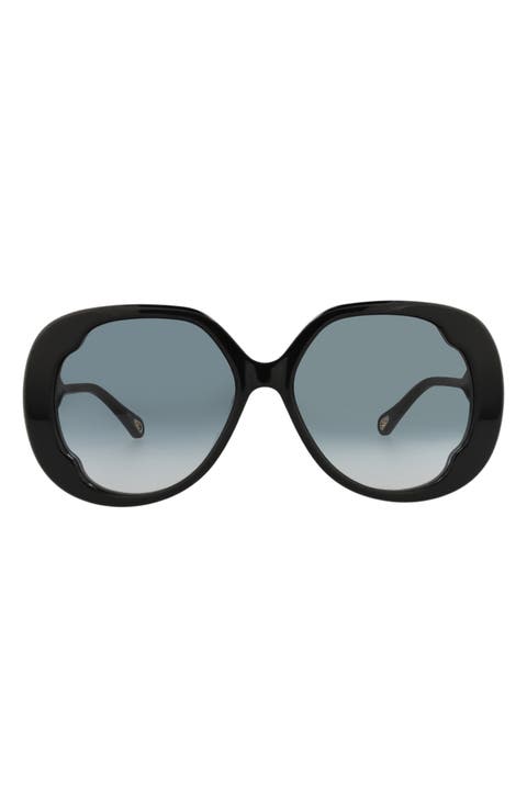 56mm Oval Sunglasses