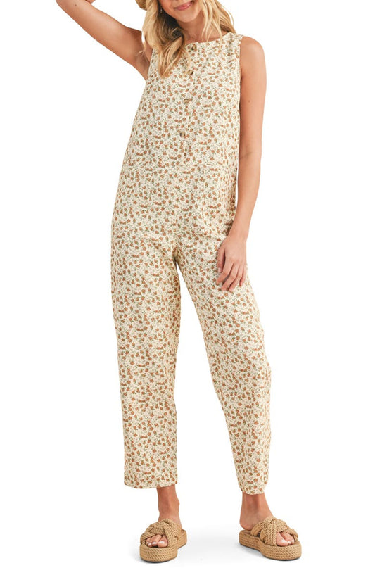 Floral Sleeveless Jumpsuit