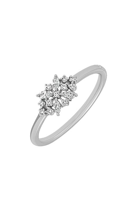 Anillo en racimo de diamantes Getty de oro blanco de 18 quilates - 0,19 ct. (Exclusivo Nordstrom)