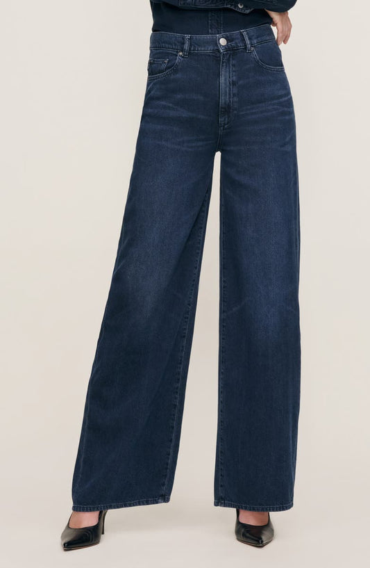 Hepburn High Waist Wide Leg Jeans (Crater Lake)