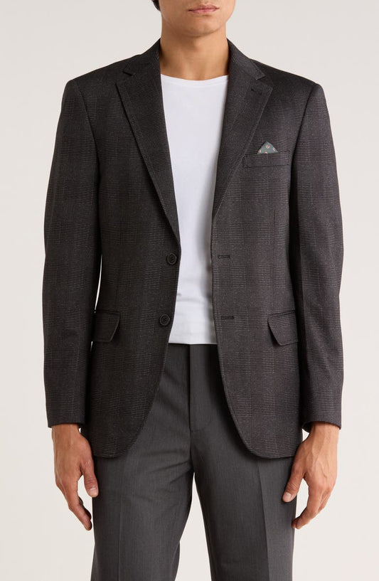 Glen Plaid Knit Sport Coat (Regular & Big)