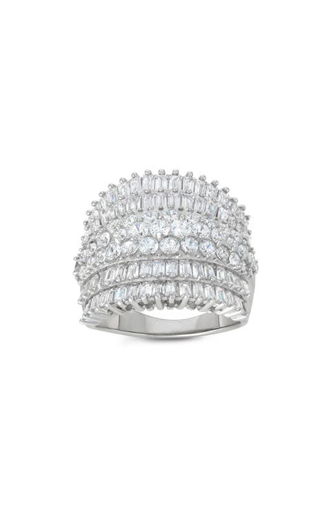 Mixed Cut Cubic Zirconia Ring