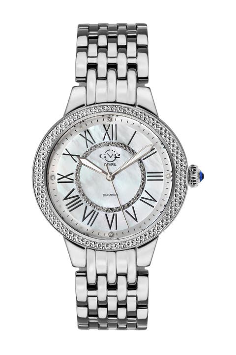 Reloj Astor II con correa de nácar y diamantes, 38 mm - 0,24 qt