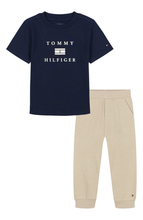 Conjunto de camiseta gráfica con logotipo y chándal polar para niños (niño pequeño)