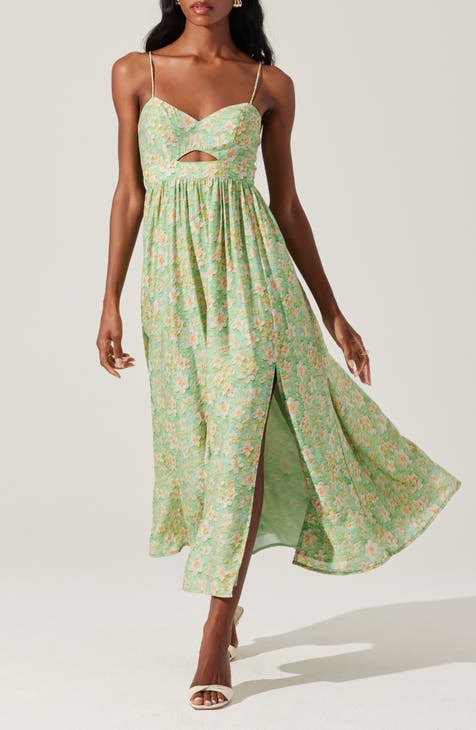 Vestido largo sin mangas con abertura delantera