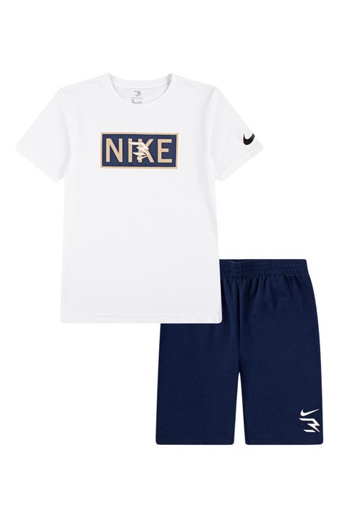 Conjunto de camiseta y pantalones cortos con el logotipo gráfico del plato para niños (niño grande)