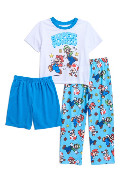 Pijama de tres piezas de Super Mario para niños (niño pequeño y niño grande)