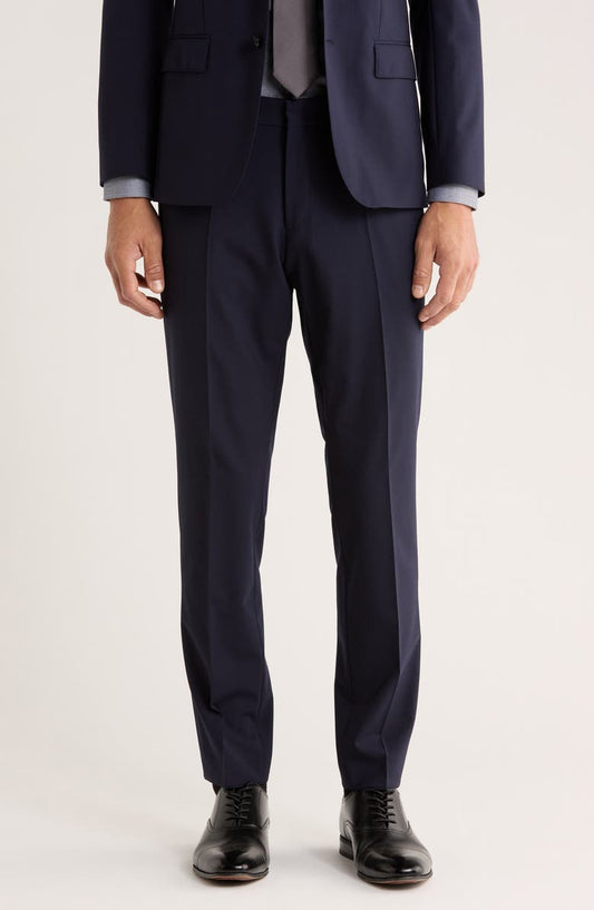 Genius Virgin Wool Blend Flat Front Dress Pants