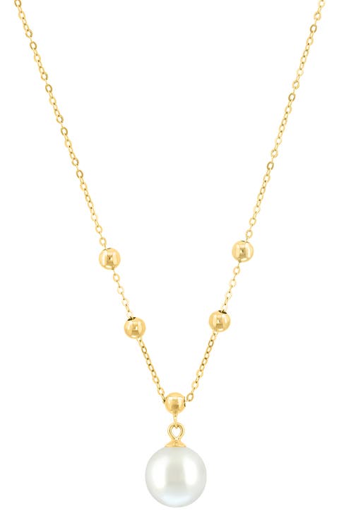 14K Gold 6mm Freshwater Pearl Y-Necklace