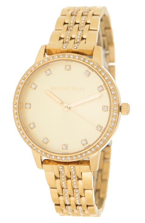 Reloj MICHAEL Michael Kors de acero inoxidable dorado con tres manecillas Melissa para mujer, 36 mm