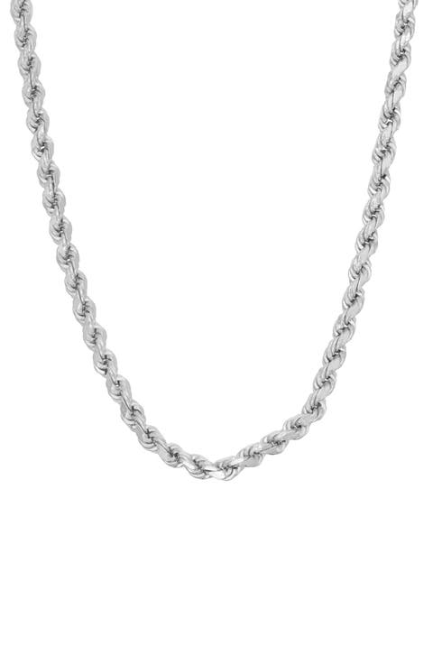 Sterling Silver Rope Chain Necklace