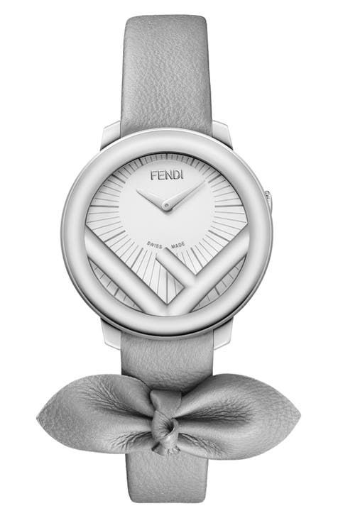 Reloj con correa de piel Run Away Bow, 28 mm